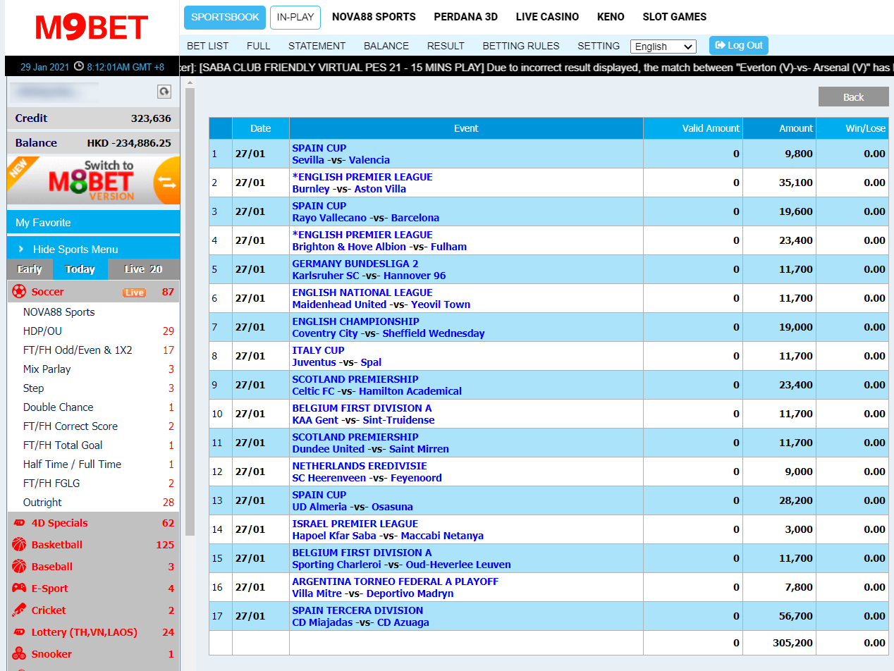 MBET interface