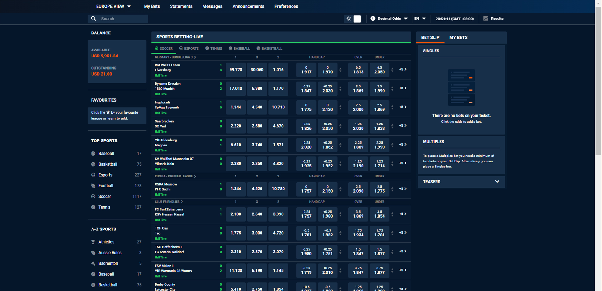 FB SPORTS interface